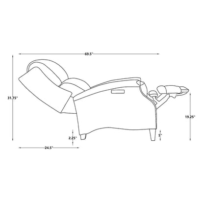 Fauteuil inclinable électrique en cuir véritable Hekkin avec appui-tête réglable et port USB Sièges de salon ultra-confortables