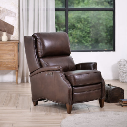 Fauteuil inclinable électrique en cuir véritable Hekkin avec appui-tête réglable et port USB Sièges de salon ultra-confortables