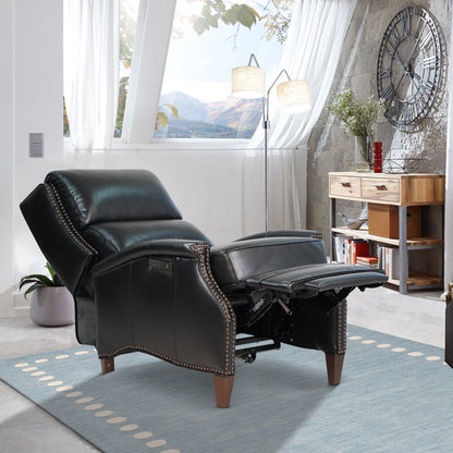 Fauteuil inclinable électrique en cuir véritable Hekkin avec appui-tête réglable et port USB Sièges de salon ultra-confortables