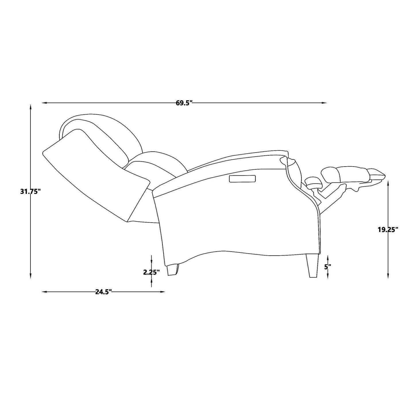 Fauteuil inclinable électrique en cuir véritable Hekkin avec appui-tête réglable et port USB Sièges de salon ultra-confortables