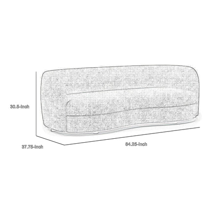 Canapé Hery, 58 cm, boucle grise, détails capitonnés verticaux