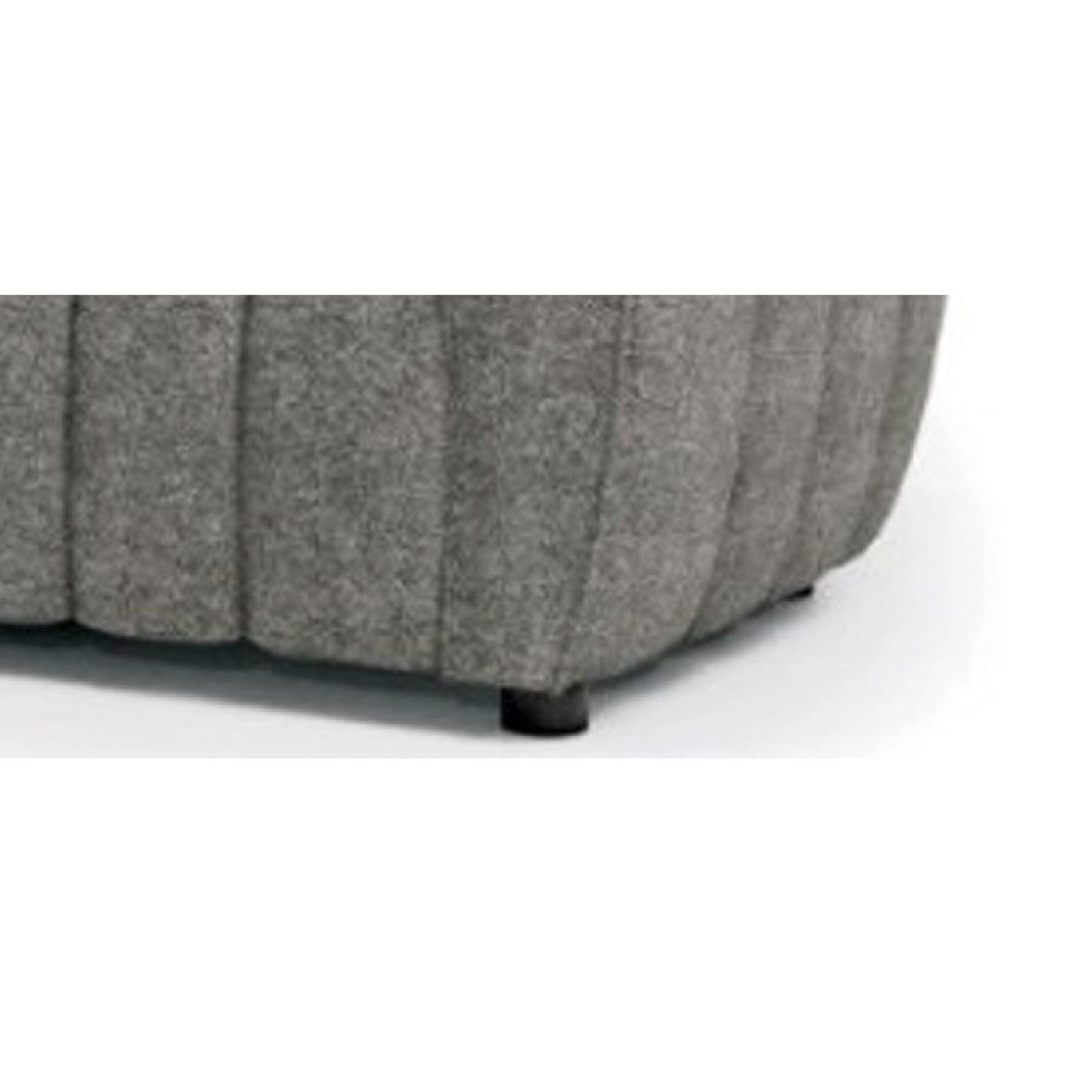 Canapé Hery, 58 cm, boucle grise, détails capitonnés verticaux