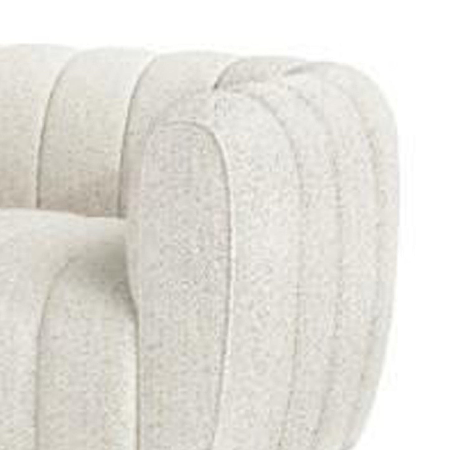 Canapé Hery, 83 pouces, boucle blanche, détails capitonnés à canaux verticaux