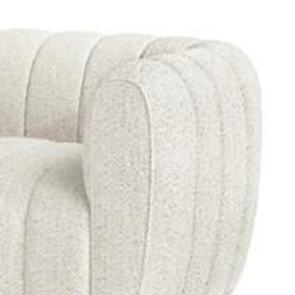 Canapé Hery, 83 pouces, boucle blanche, détails capitonnés à canaux verticaux