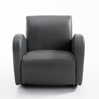 Canapé à bascule Qaba 20 pour enfants, fauteuil, meuble pour enfants avec 2 poches latérales et matériau PU résistant, gris