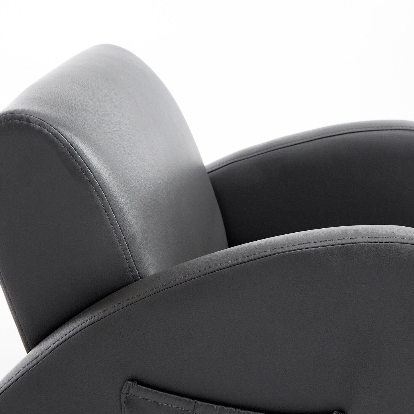 Canapé à bascule Qaba 20 pour enfants, fauteuil, meuble pour enfants avec 2 poches latérales et matériau PU résistant, gris