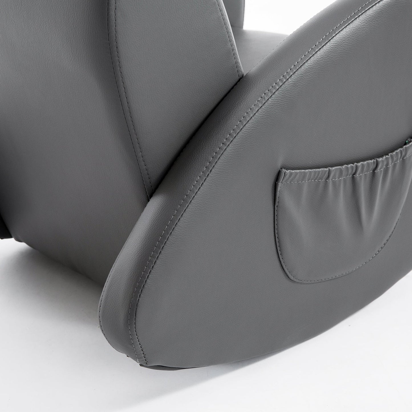 Canapé à bascule Qaba 20 pour enfants, fauteuil, meuble pour enfants avec 2 poches latérales et matériau PU résistant, gris