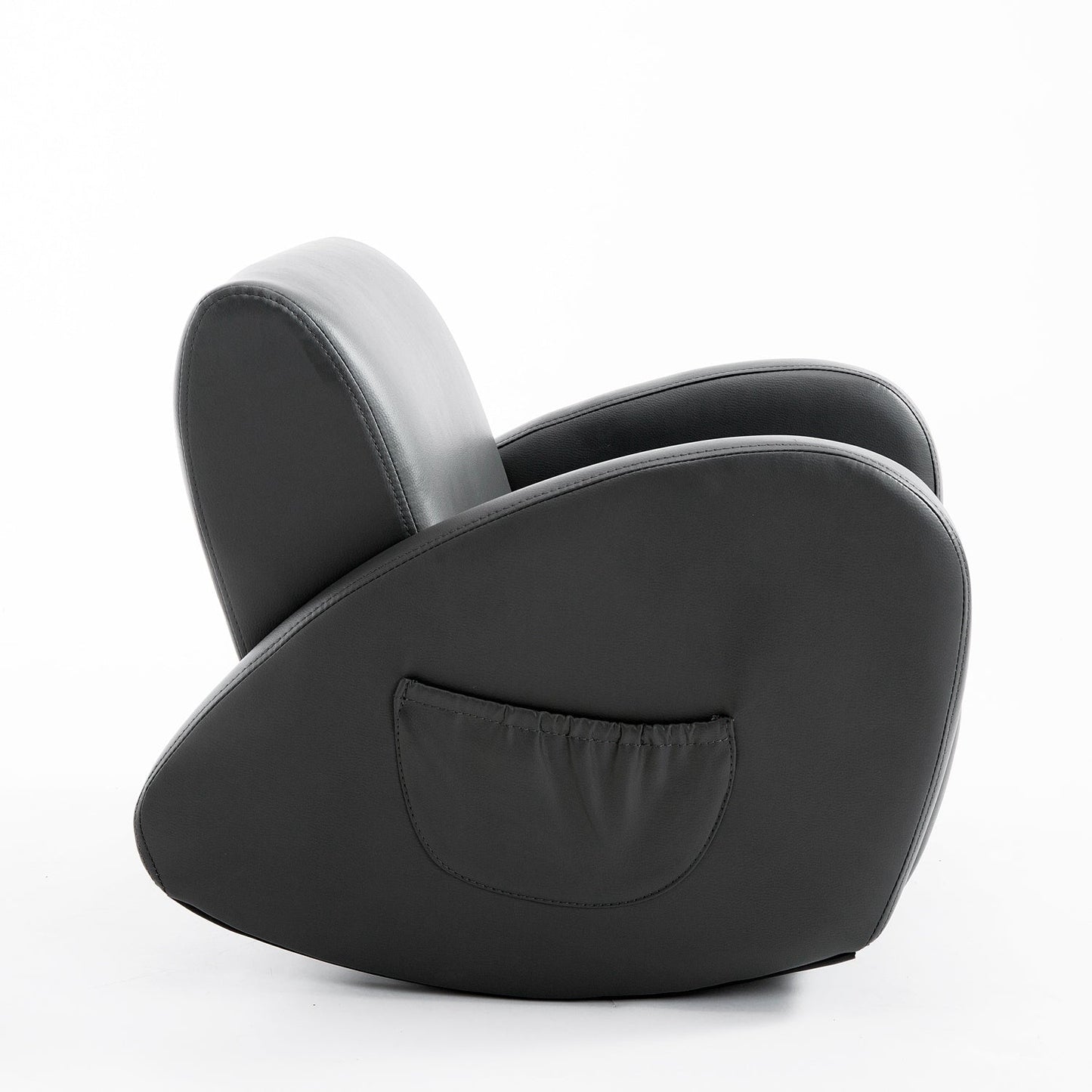 Canapé à bascule Qaba 20 pour enfants, fauteuil, meuble pour enfants avec 2 poches latérales et matériau PU résistant, gris