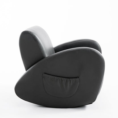 Canapé à bascule Qaba 20 pour enfants, fauteuil, meuble pour enfants avec 2 poches latérales et matériau PU résistant, gris