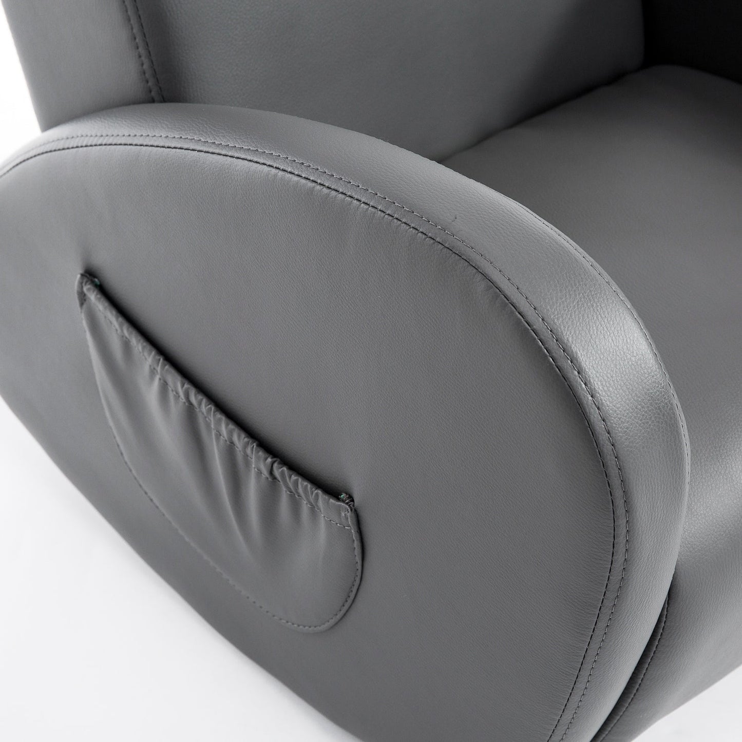 Canapé à bascule Qaba 20 pour enfants, fauteuil, meuble pour enfants avec 2 poches latérales et matériau PU résistant, gris