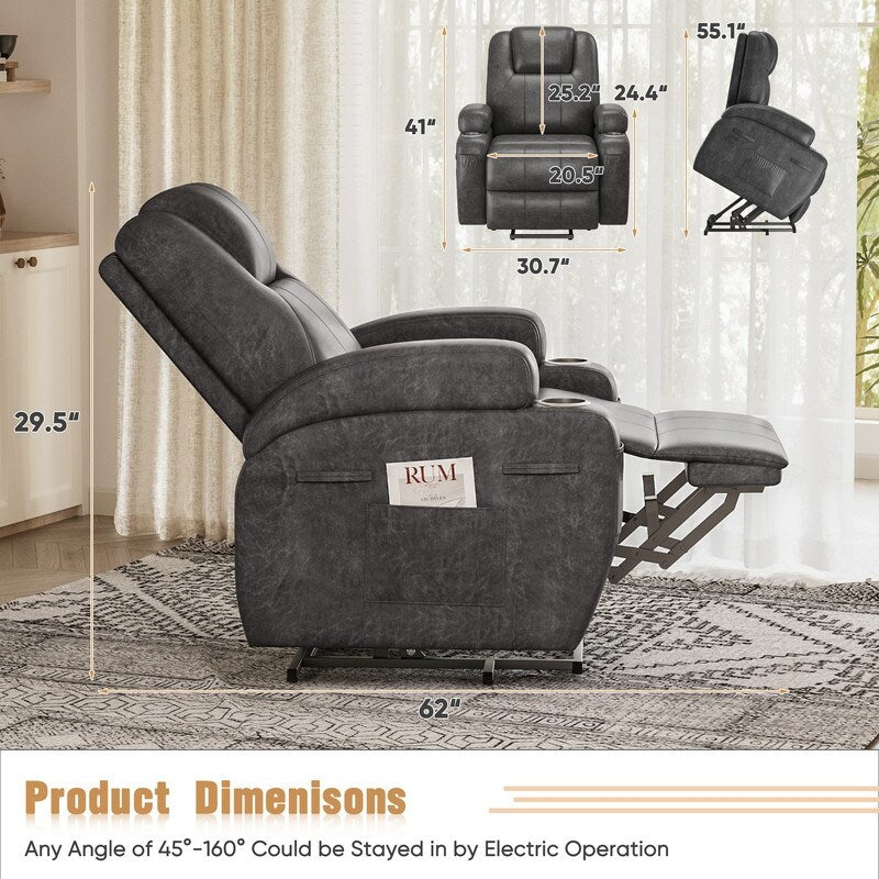 Fauteuil inclinable électrique en similicuir Homall avec fonction massage