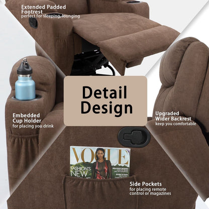 Fauteuil inclinable de massage Homall, canapé de salon pivotant en tissu