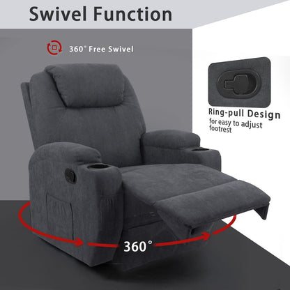 Fauteuil inclinable de massage Homall, canapé de salon pivotant en tissu
