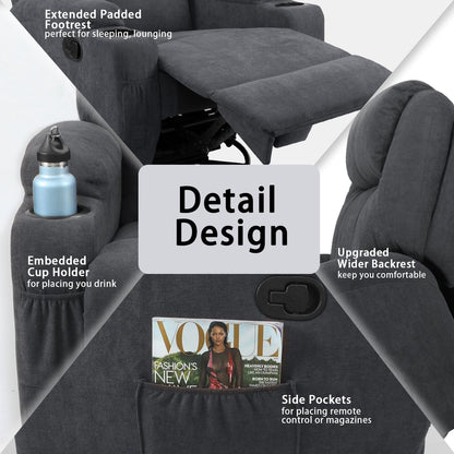 Fauteuil inclinable de massage Homall, canapé de salon pivotant en tissu