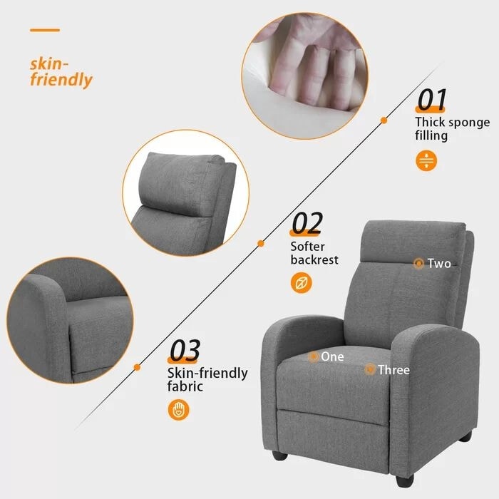 Fauteuil inclinable Homall en tissu pour salon
