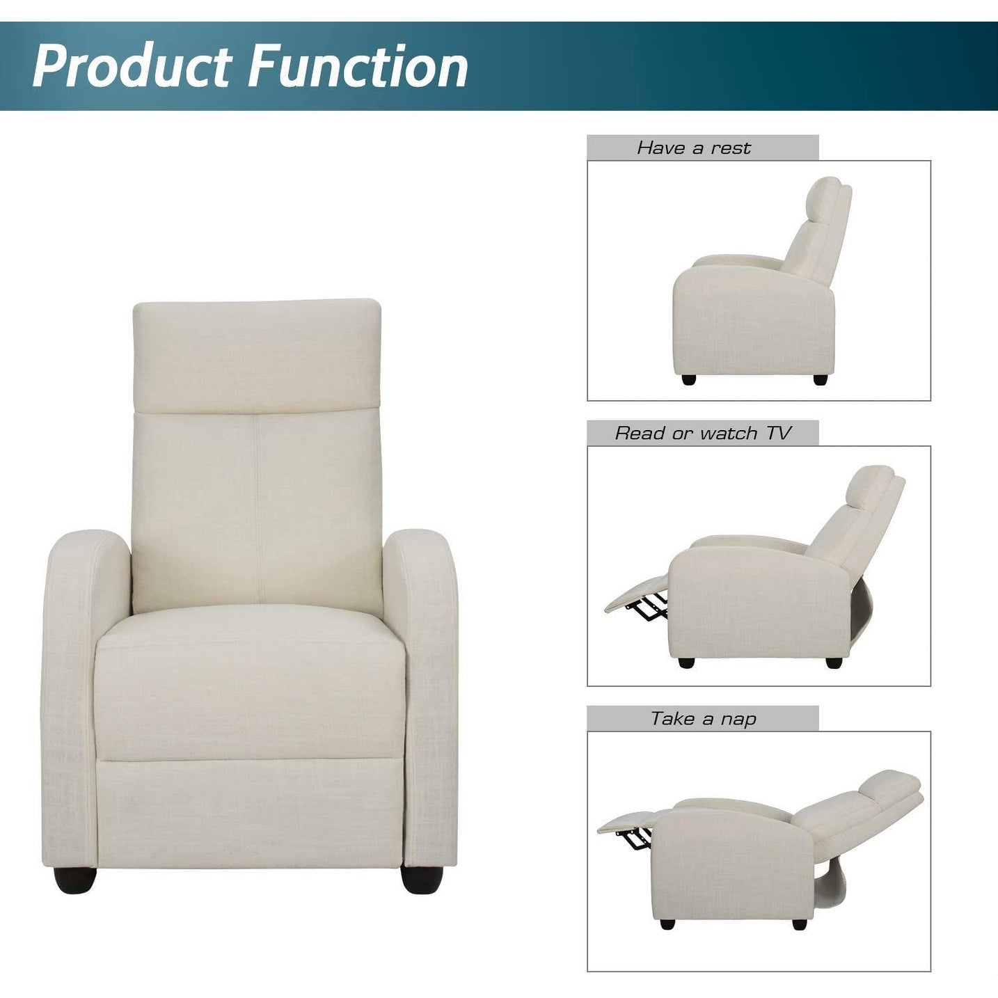 Fauteuil inclinable Homall en tissu pour salon