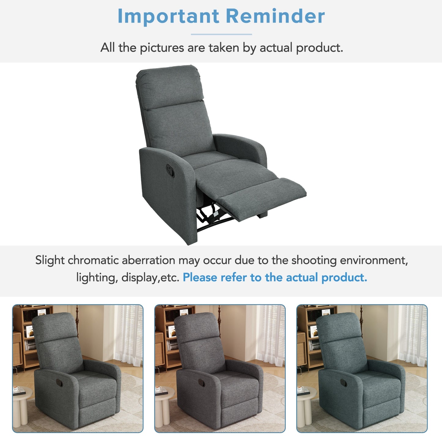 Fauteuil inclinable manuel pour home cinéma avec dossier réglable