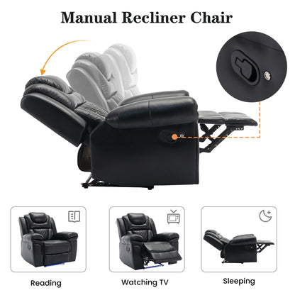 Fauteuil inclinable manuel pour cinéma maison avec rangement escamotable