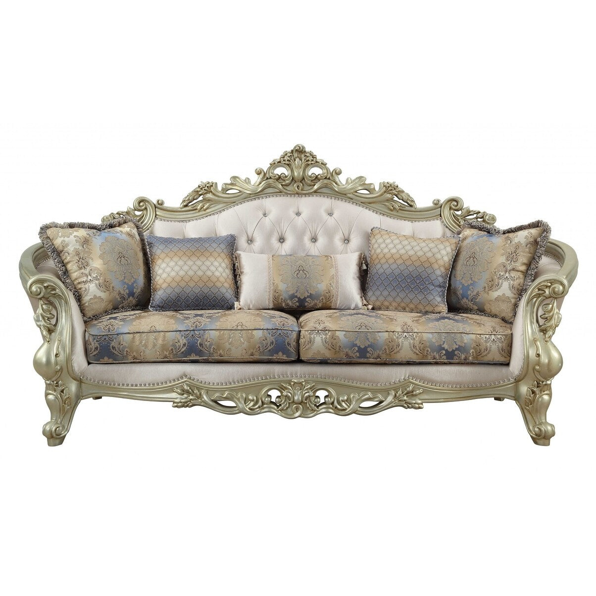 Coussins de canapé et d'appoint incurvés HomeRoots 36 en mélange de polyester Pearl à motif floral - 40' x 97' x 47'