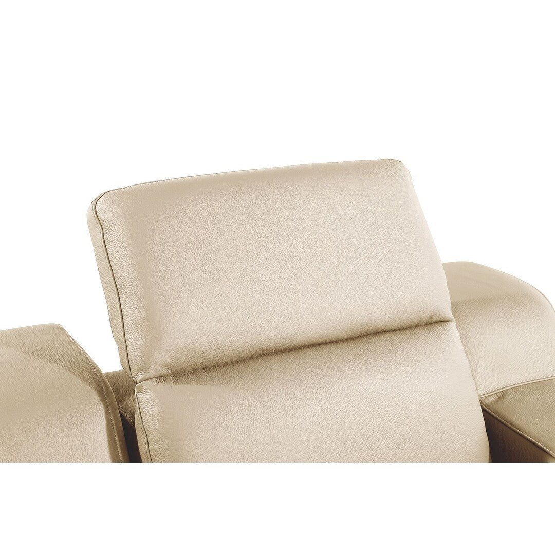 Fauteuil inclinable mural en cuir italien beige HomeRoots 41 avec port USB