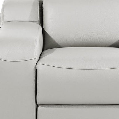 Fauteuil inclinable mural en cuir italien gris clair HomeRoots 41 avec port USB