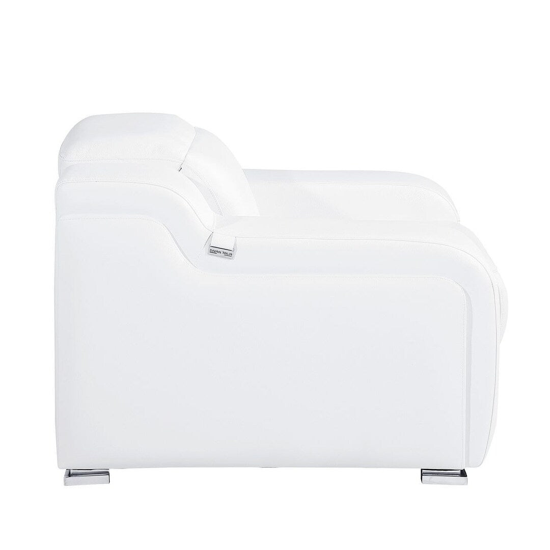 Fauteuil inclinable mural en cuir italien blanc HomeRoots 41 avec port USB