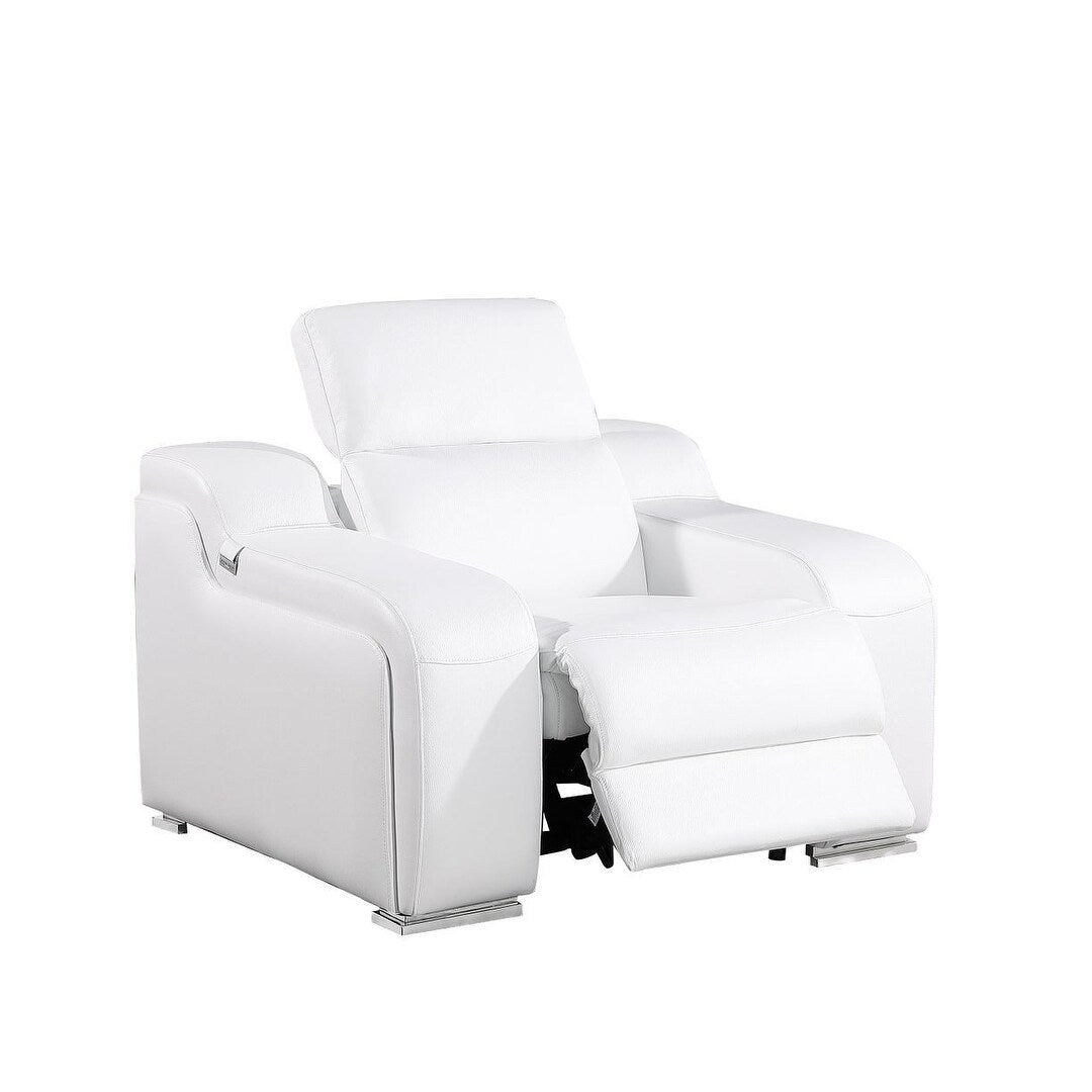 Fauteuil inclinable mural en cuir italien blanc HomeRoots 41 avec port USB