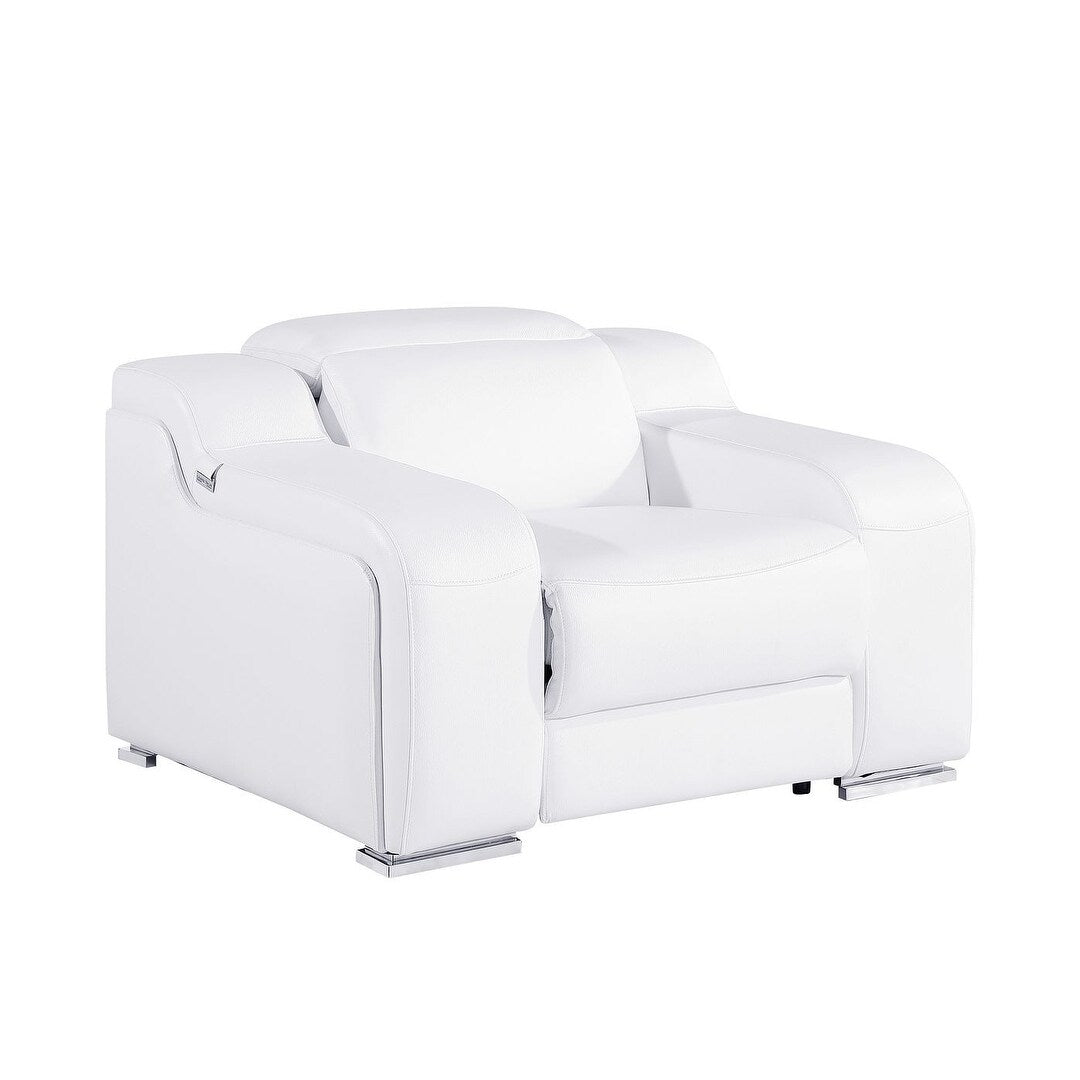 Fauteuil inclinable mural en cuir italien blanc HomeRoots 41 avec port USB