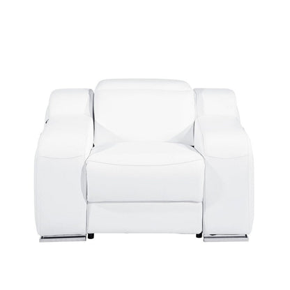 Fauteuil inclinable mural en cuir italien blanc HomeRoots 41 avec port USB