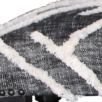 Banc rembourré en coton gris et blanc HomeRoots 47 - 47 x 18 x 16