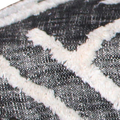 Banc rembourré en coton gris et blanc HomeRoots 47 - 47 x 18 x 16