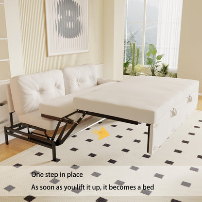 Canapé-lit queen-size Homylin en velours de 66,2 pouces avec rangement