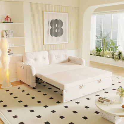 Canapé-lit queen-size Homylin en velours de 66,2 pouces avec rangement