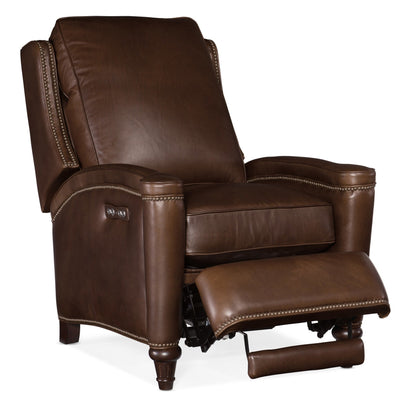 Fauteuil inclinable électrique large en cuir Rylea 31 pouces avec