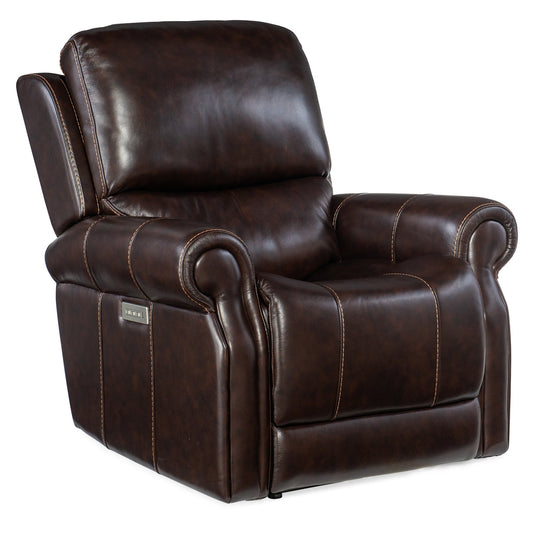 Fauteuil inclinable électrique en cuir Hooker Furniture RC602-PHZL Eisley 39 pouces de large