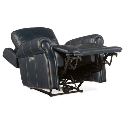 Fauteuil inclinable électrique Hooker Furniture RC602-PHZL Eisley 39 en cuir large - Sorrento Night Seas