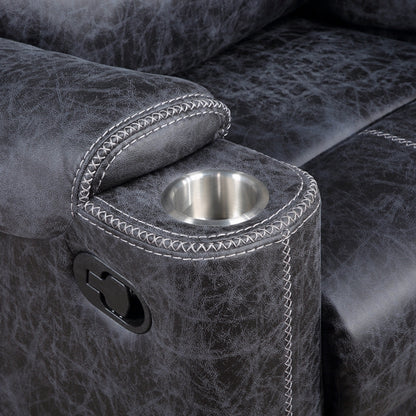 Fauteuil inclinable manuel Hori, microfibre gris foncé, accoudoirs porte-gobelets