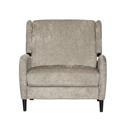 Fauteuil inclinable manuel Howie Pushback, bois brun foncé, beige texturé