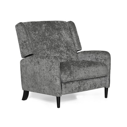 Fauteuil inclinable manuel Howie Pushback, bois brun foncé, gris texturé