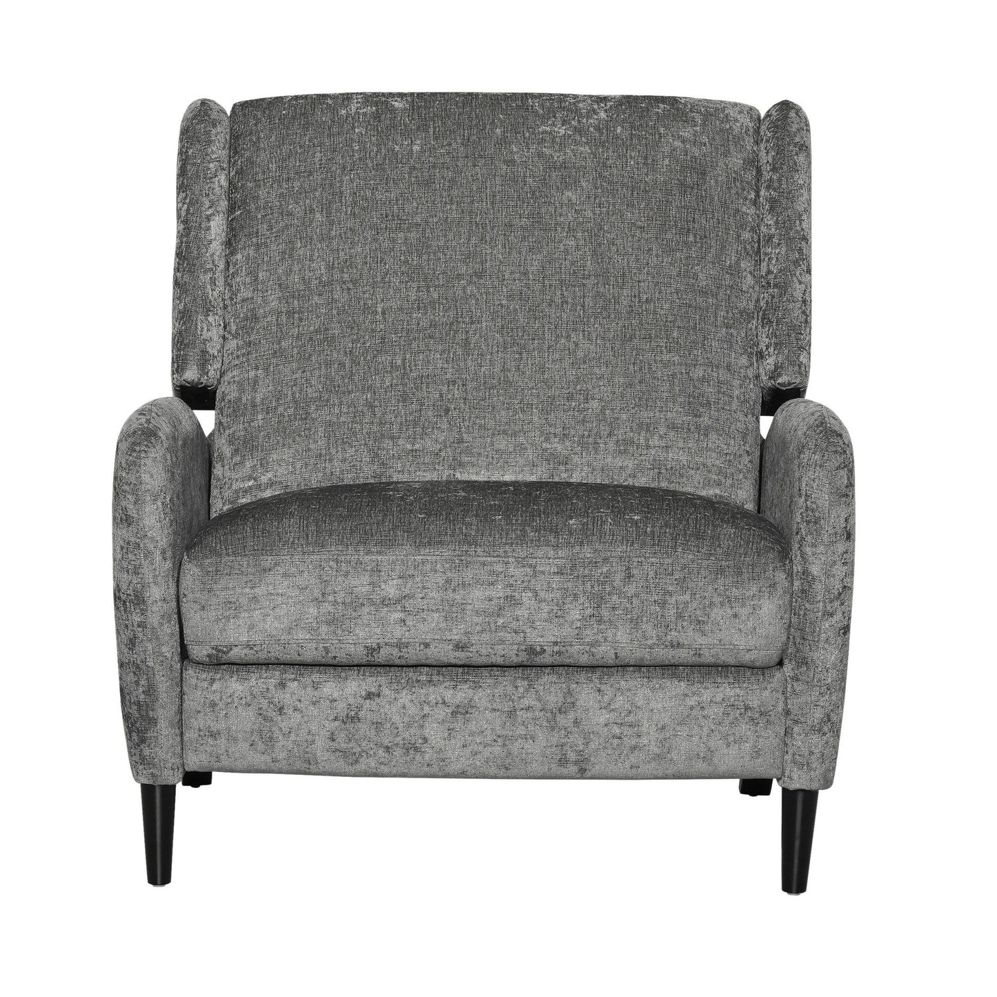 Fauteuil inclinable manuel Howie Pushback, bois brun foncé, gris texturé
