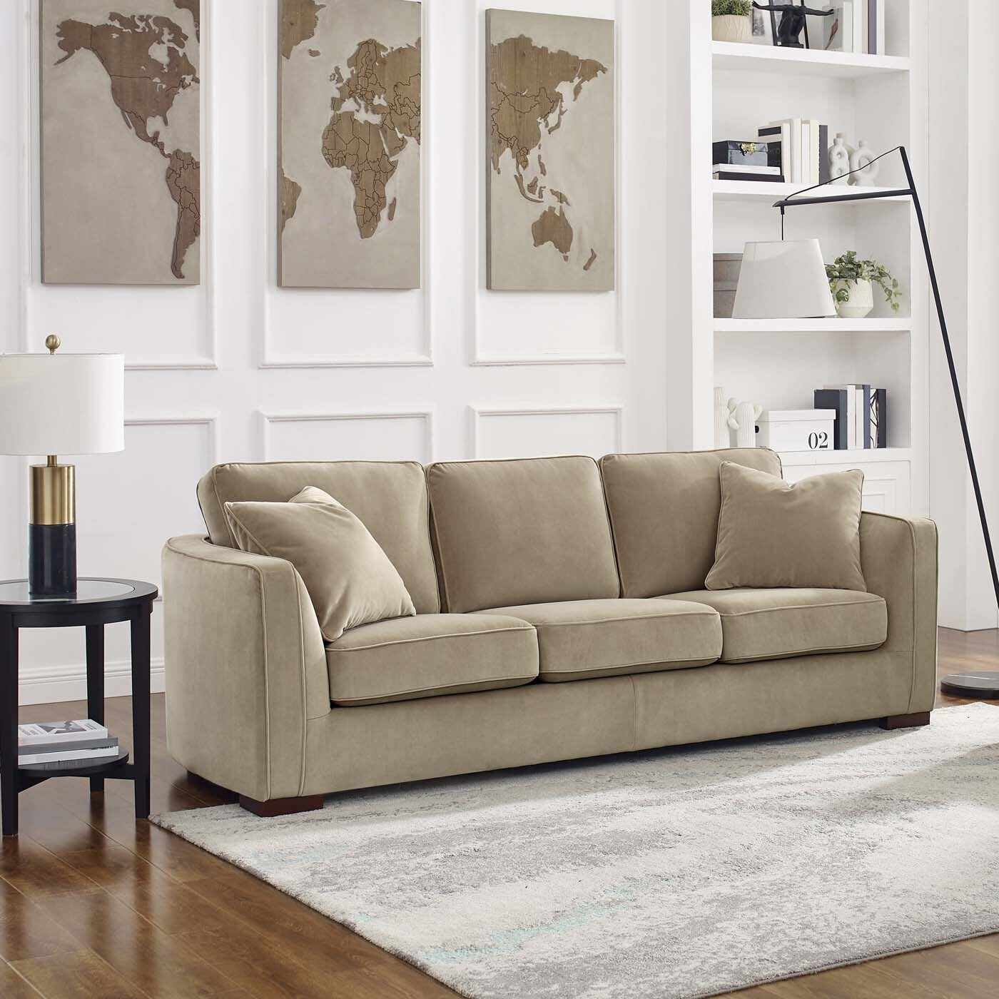 Canapé en tissu Hydeline Albert avec mousse à mémoire de forme et ressorts