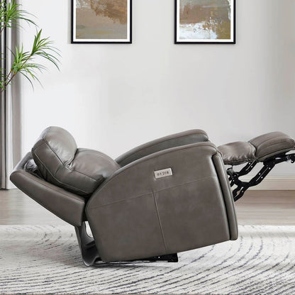 Canapé Hydeline Venice Zero Gravity en cuir pleine fleur avec dossier inclinable et appui-tête électrique et porte-gobelet