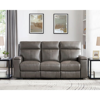 Canapé Hydeline Venice Zero Gravity en cuir pleine fleur avec dossier inclinable et appui-tête électrique et porte-gobelet