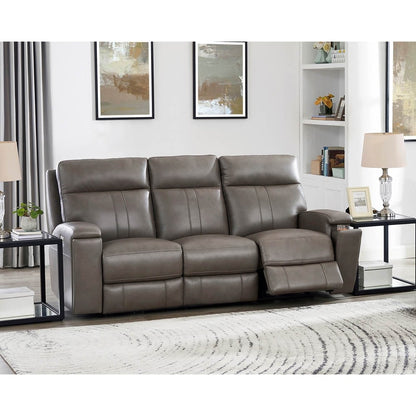 Canapé Hydeline Venice Zero Gravity en cuir pleine fleur avec dossier inclinable et appui-tête électrique et porte-gobelet