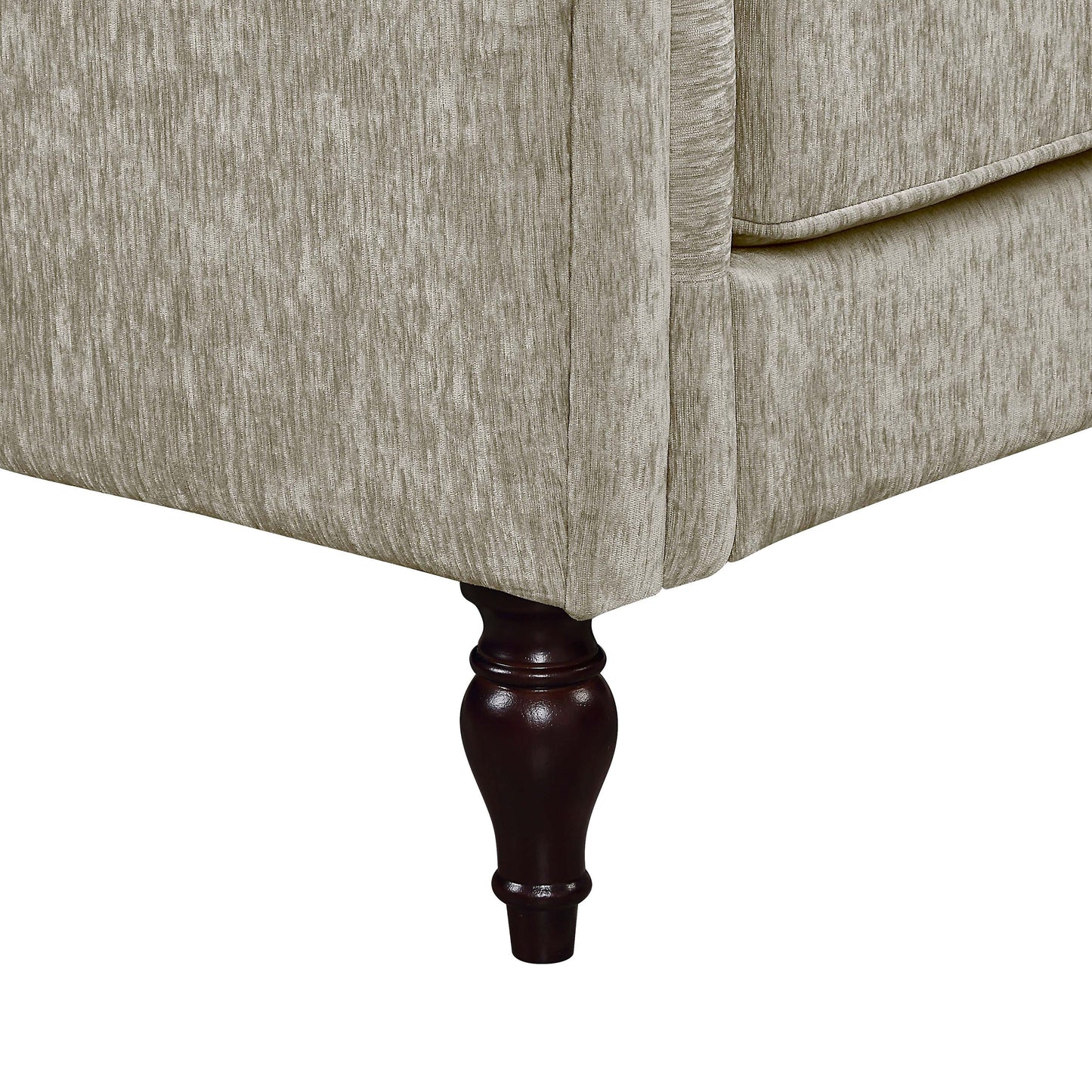 Canapé traditionnel Igny en chenille avec accoudoirs roulés et rembourré par Furniture of America