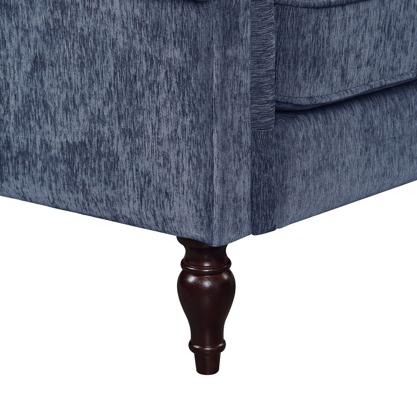 Canapé traditionnel Igny en chenille avec accoudoirs roulés et rembourré par Furniture of America