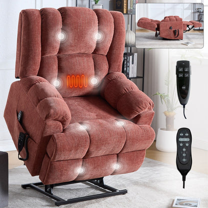 Fauteuil de massage robuste à position infinie, inclinable à double moteur avec télécommande électrique et chauffage lombaire