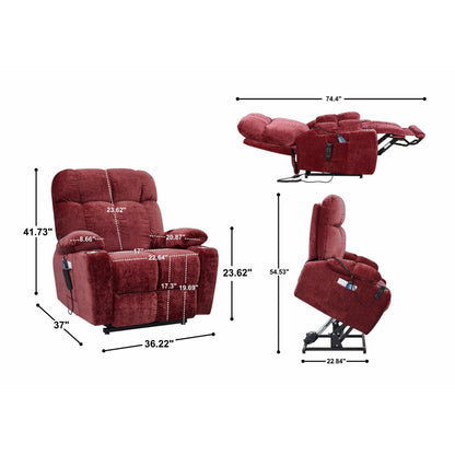 Fauteuil inclinable à 180° avec massage thermique et position allongée infinie