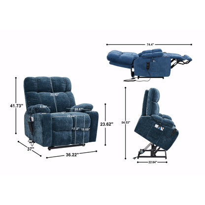 Fauteuil inclinable à 180° avec massage thermique et position allongée infinie