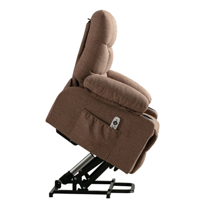Fauteuil inclinable électrique à position infinie, canapé simple en tissu avec chauffage et massage, poche latérale, port de charge USB